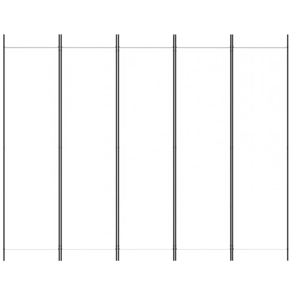 Divisorio a 5 Pannelli Bianco 250x200 cm Tessuto | homemem39