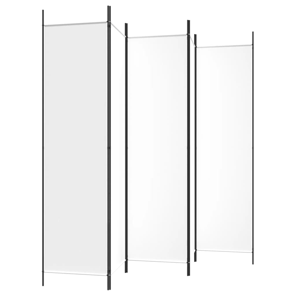 Divisorio a 5 Pannelli Bianco 250x200 cm Tessuto - homemem39