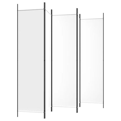 Divisorio a 5 Pannelli Bianco 250x200 cm Tessuto - homemem39