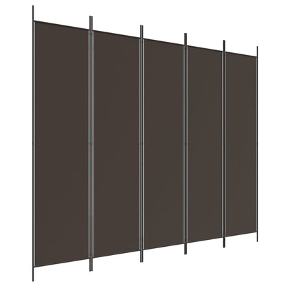 Divisorio a 5 Pannelli Marrone 250x200 cm in Tessuto | homemem39