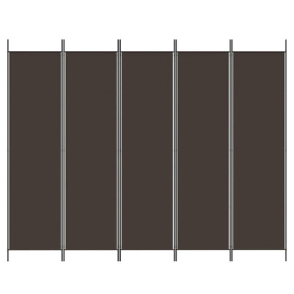 Divisorio a 5 Pannelli Marrone 250x200 cm in Tessuto - homemem39