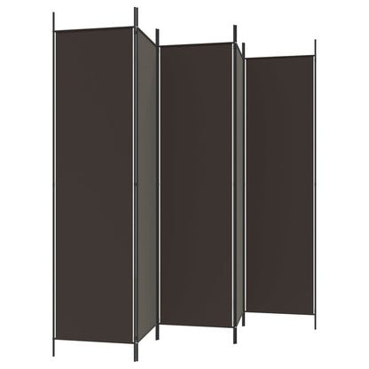 Divisorio a 5 Pannelli Marrone 250x200 cm in Tessuto | homemem39