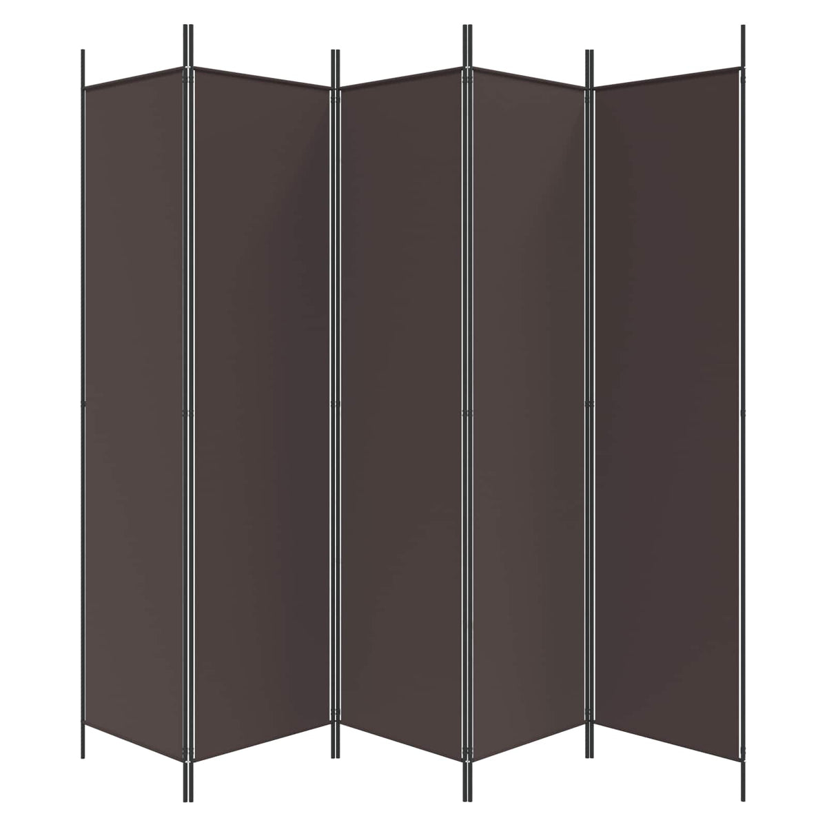 Divisorio a 5 Pannelli Marrone 250x200 cm in Tessuto