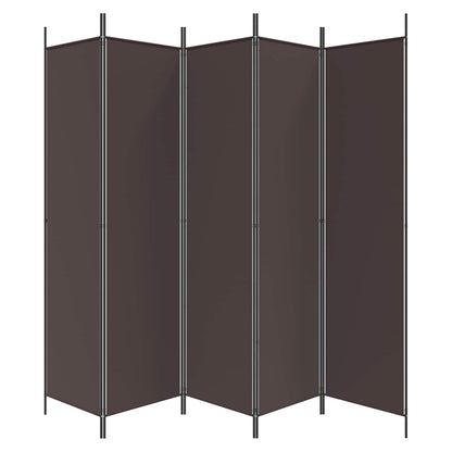 Divisorio a 5 Pannelli Marrone 250x200 cm in Tessuto