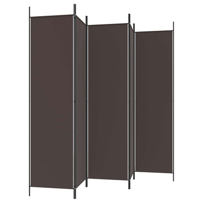 Divisorio a 5 Pannelli Marrone 250x200 cm in Tessuto