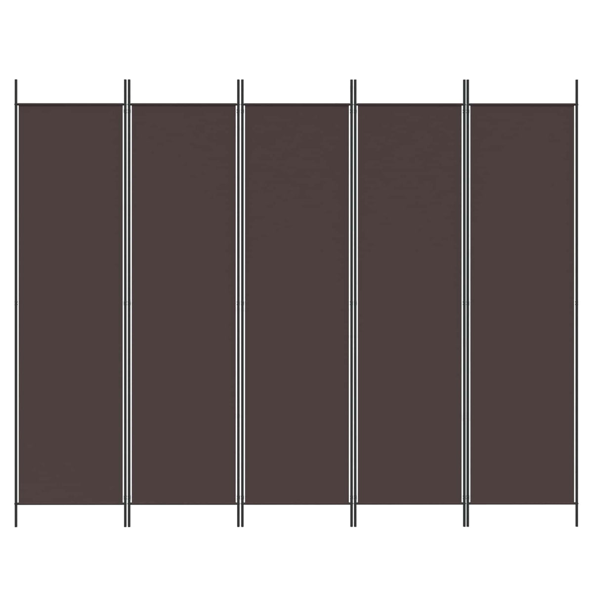 Divisorio a 5 Pannelli Marrone 250x200 cm in Tessuto