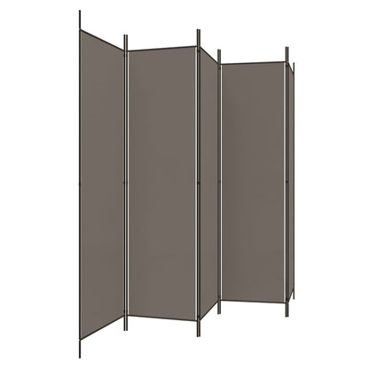 Divisorio a 5 Pannelli Antracite 250x200 cm Tessuto | homemem39