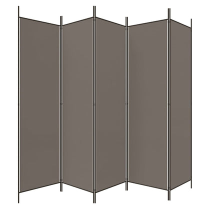 Divisorio a 5 Pannelli Antracite 250x200 cm Tessuto - homemem39
