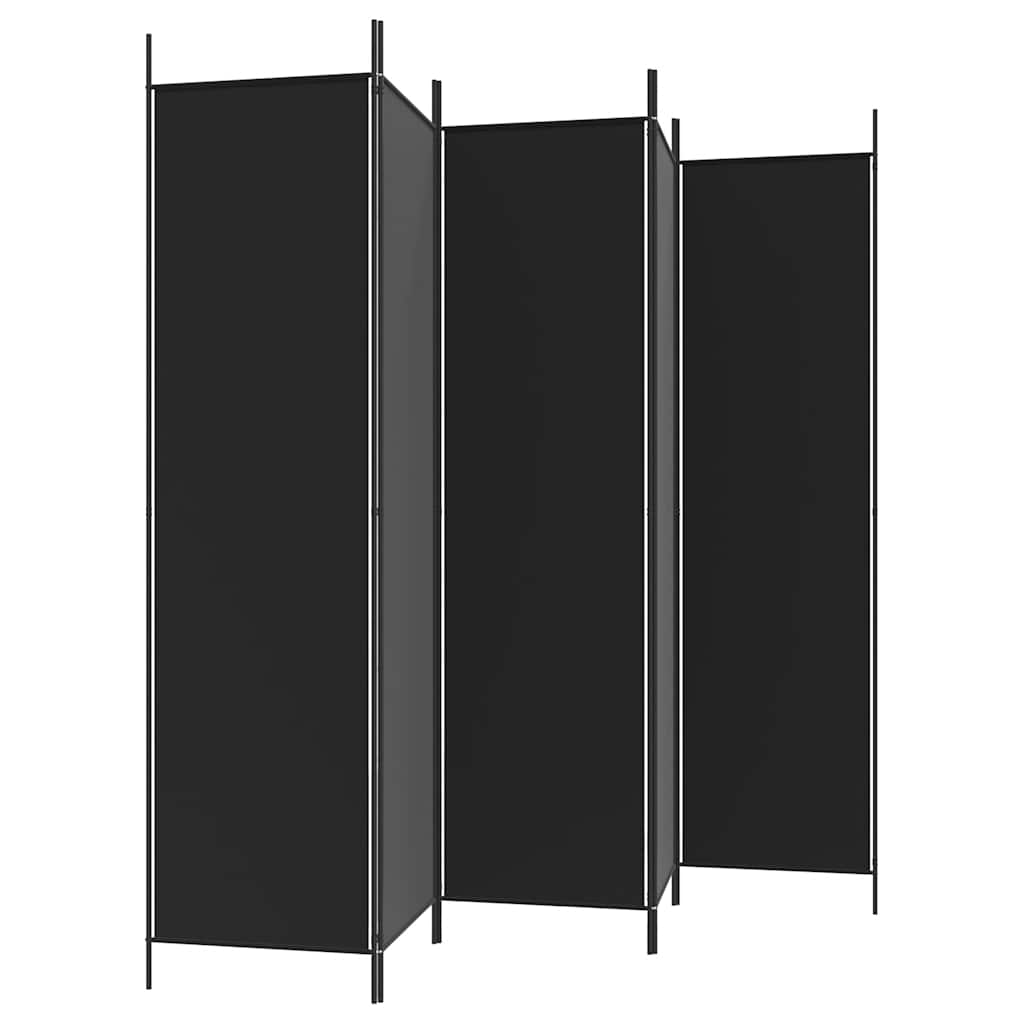Divisorio 5 Pannelli Nero 250x200 cm Tessuto | homemem39
