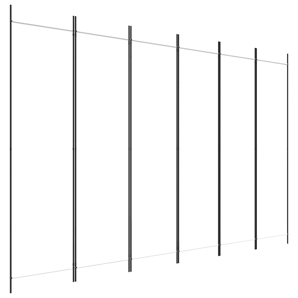 Divisorio a 6 Pannelli Bianco 300x200 cm Tessuto