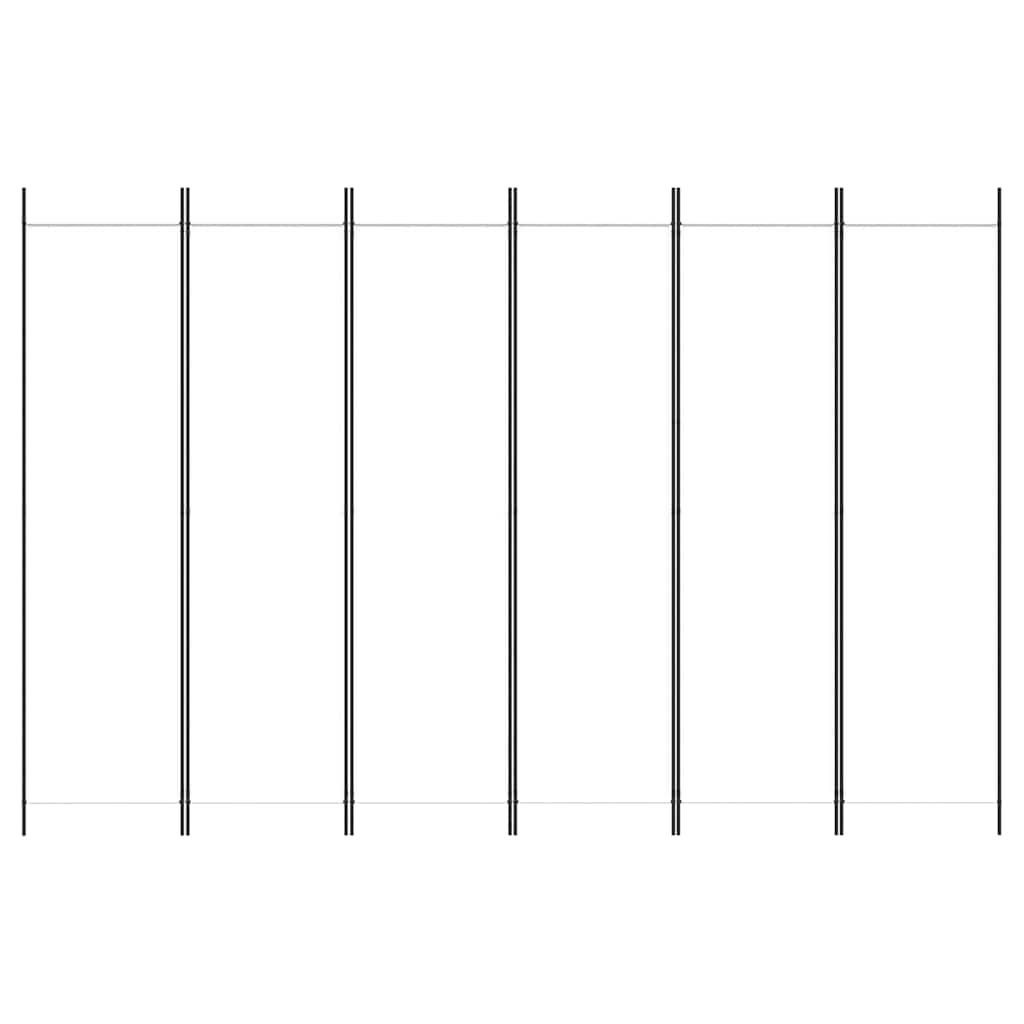 Divisorio a 6 Pannelli Bianco 300x200 cm Tessuto