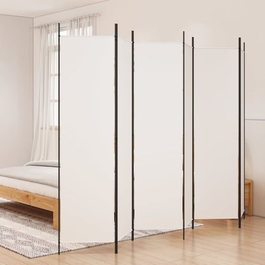 Divisorio a 6 Pannelli Bianco 300x200 cm Tessuto - homemem39