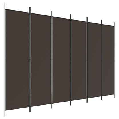 Divisorio a 6 Pannelli Marrone 300x200 cm in Tessuto - homemem39