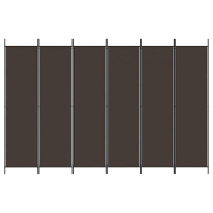 Divisorio a 6 Pannelli Marrone 300x200 cm in Tessuto - homemem39