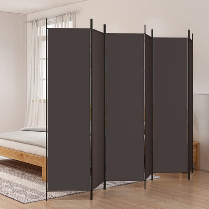 Divisorio a 6 Pannelli Marrone 300x200 cm in Tessuto - homemem39