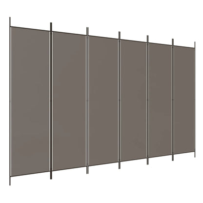 Divisorio a 6 Pannelli Antracite 300x200 cm Tessuto - homemem39