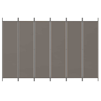 Divisorio a 6 Pannelli Antracite 300x200 cm Tessuto