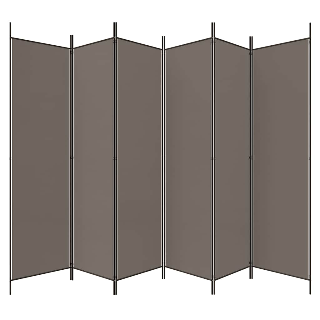 Divisorio a 6 Pannelli Antracite 300x200 cm Tessuto