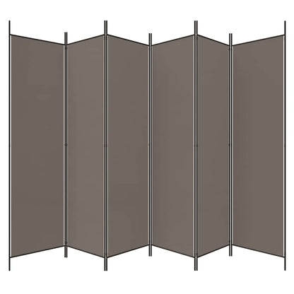Divisorio a 6 Pannelli Antracite 300x200 cm Tessuto