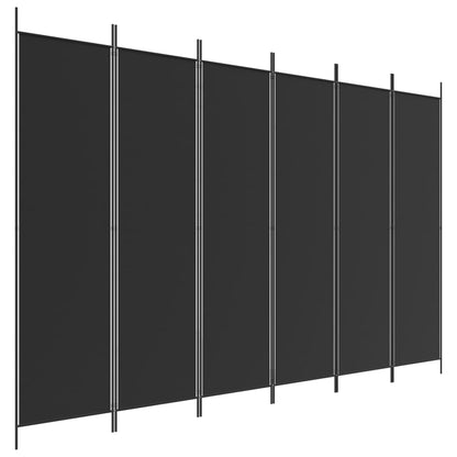 Divisorio a 6 Pannelli Nero 300x200 cm in Tessuto - homemem39
