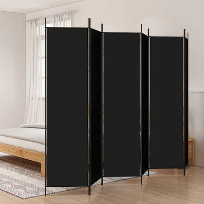 Divisorio a 6 Pannelli Nero 300x200 cm in Tessuto | homemem39