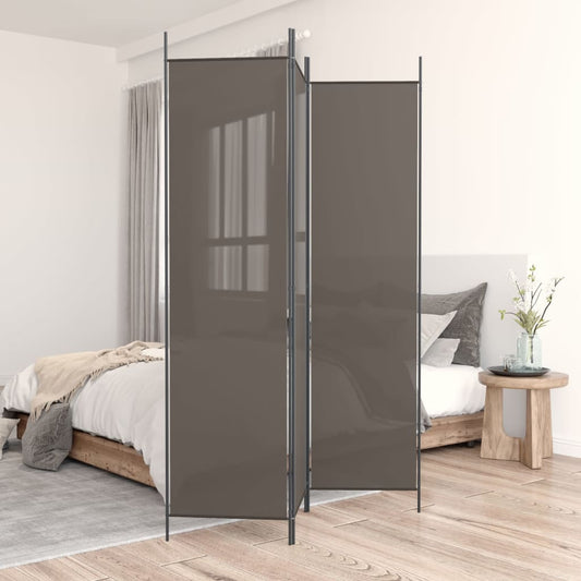 Divisorio a 3 Pannelli Antracite 150x220 cm in Tessuto - homemem39