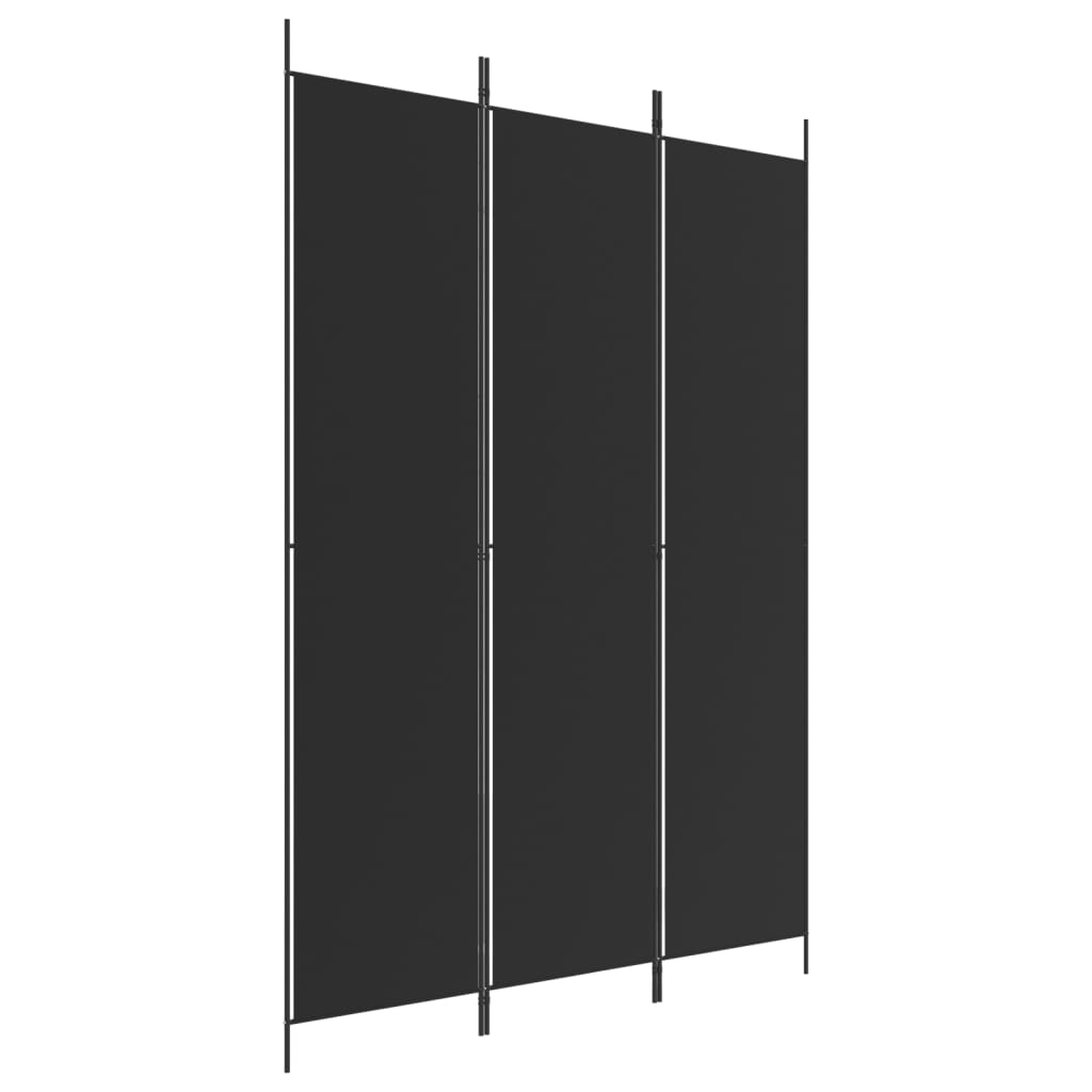 Divisorio a 3 Pannelli Nero 150x220 cm in Tessuto - homemem39