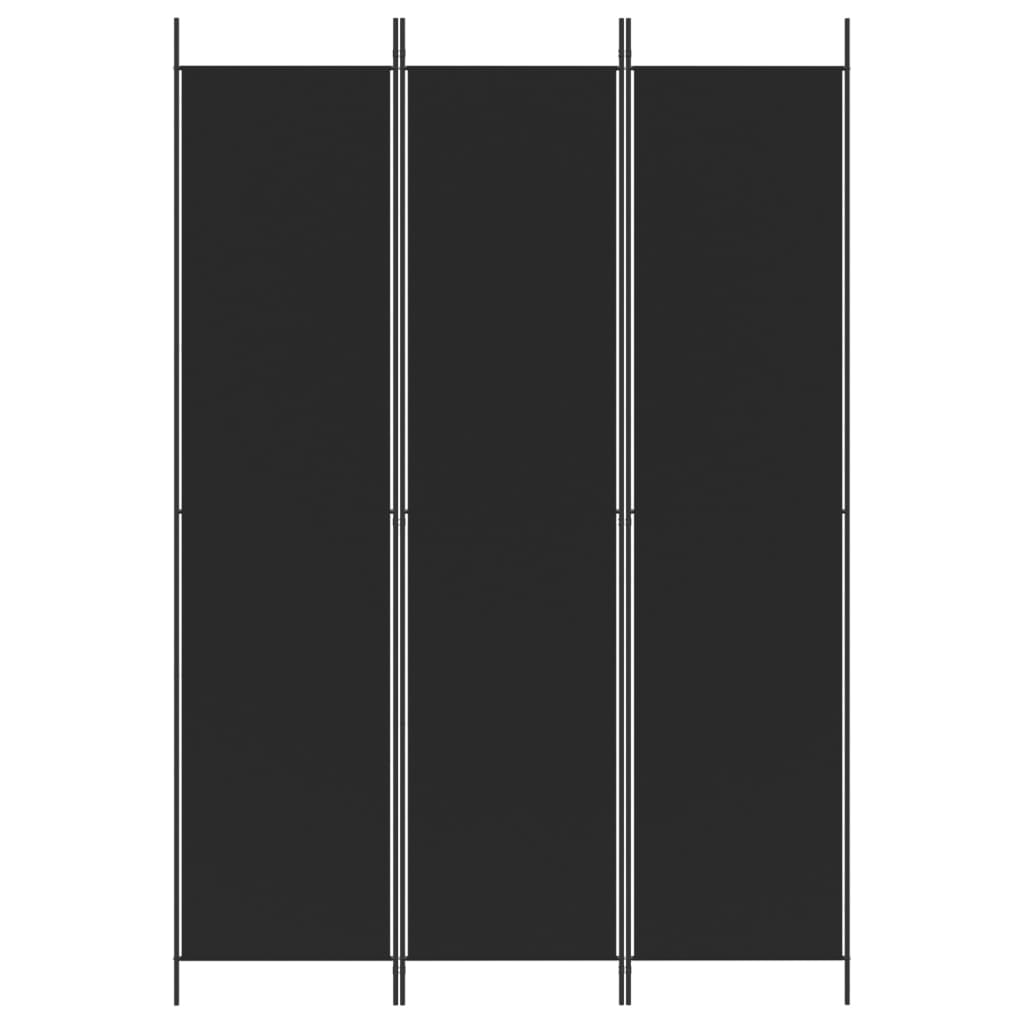 Divisorio a 3 Pannelli Nero 150x220 cm in Tessuto - homemem39
