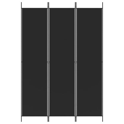 Divisorio a 3 Pannelli Nero 150x220 cm in Tessuto