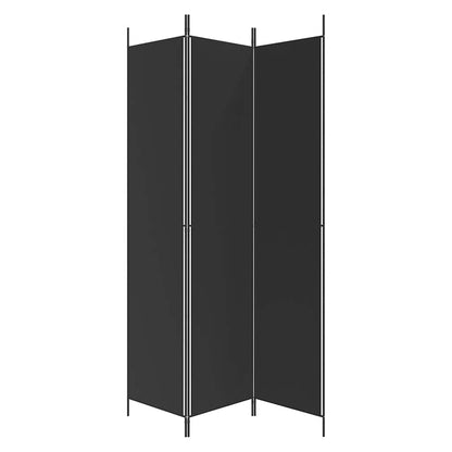 Divisorio a 3 Pannelli Nero 150x220 cm in Tessuto