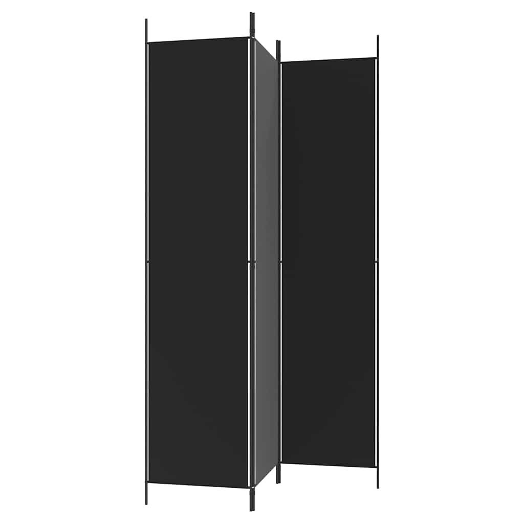 Divisorio a 3 Pannelli Nero 150x220 cm in Tessuto | homemem39