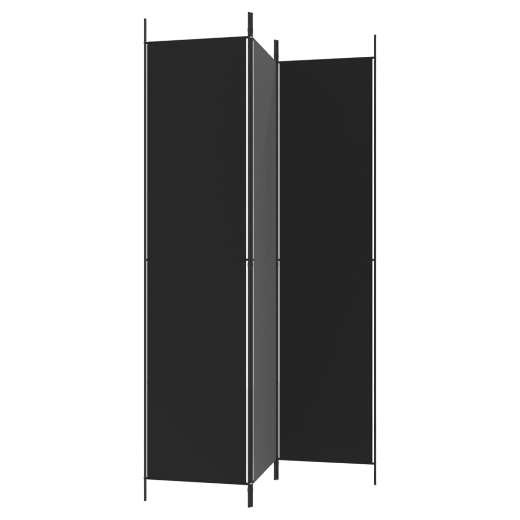 Divisorio a 3 Pannelli Nero 150x220 cm in Tessuto - homemem39