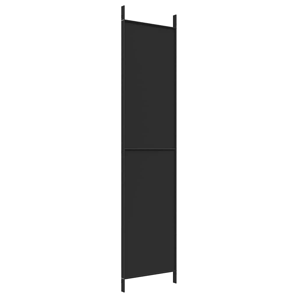 Divisorio a 3 Pannelli Nero 150x220 cm in Tessuto