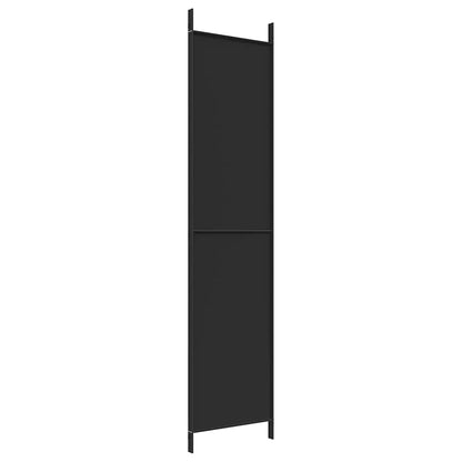 Divisorio a 3 Pannelli Nero 150x220 cm in Tessuto