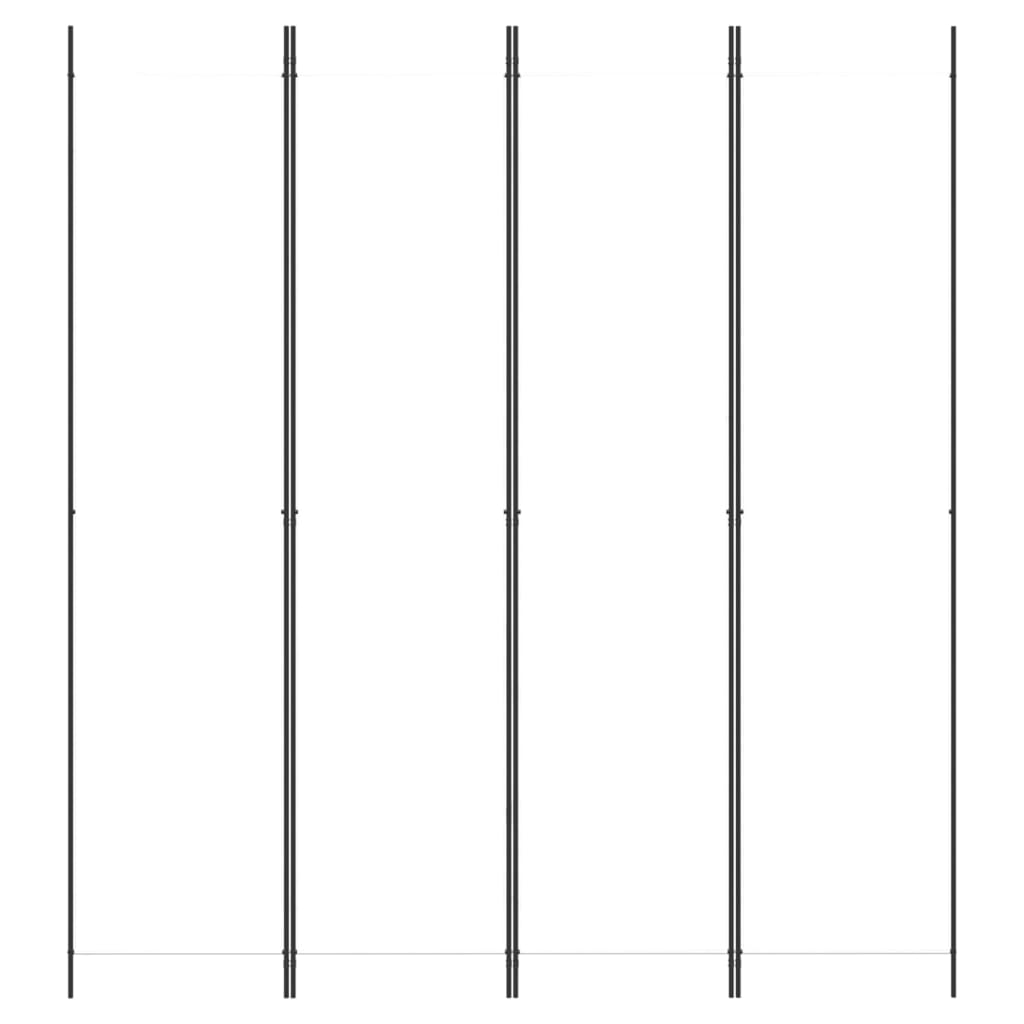 Divisorio a 4 Pannelli Bianco 200x220 cm Tessuto