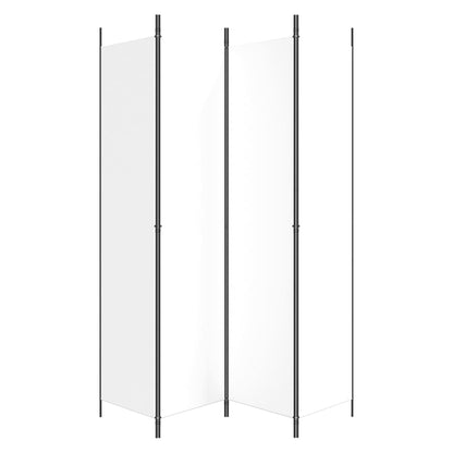 Divisorio a 4 Pannelli Bianco 200x220 cm Tessuto