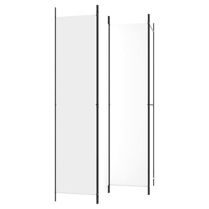 Divisorio a 4 Pannelli Bianco 200x220 cm Tessuto