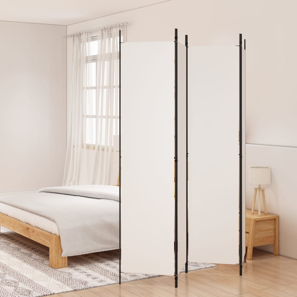 Divisorio a 4 Pannelli Bianco 200x220 cm Tessuto | homemem39