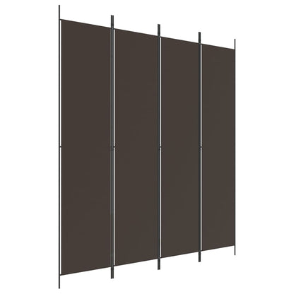 Divisorio a 4 Pannelli Marrone 200x220 cm in Tessuto | homemem39