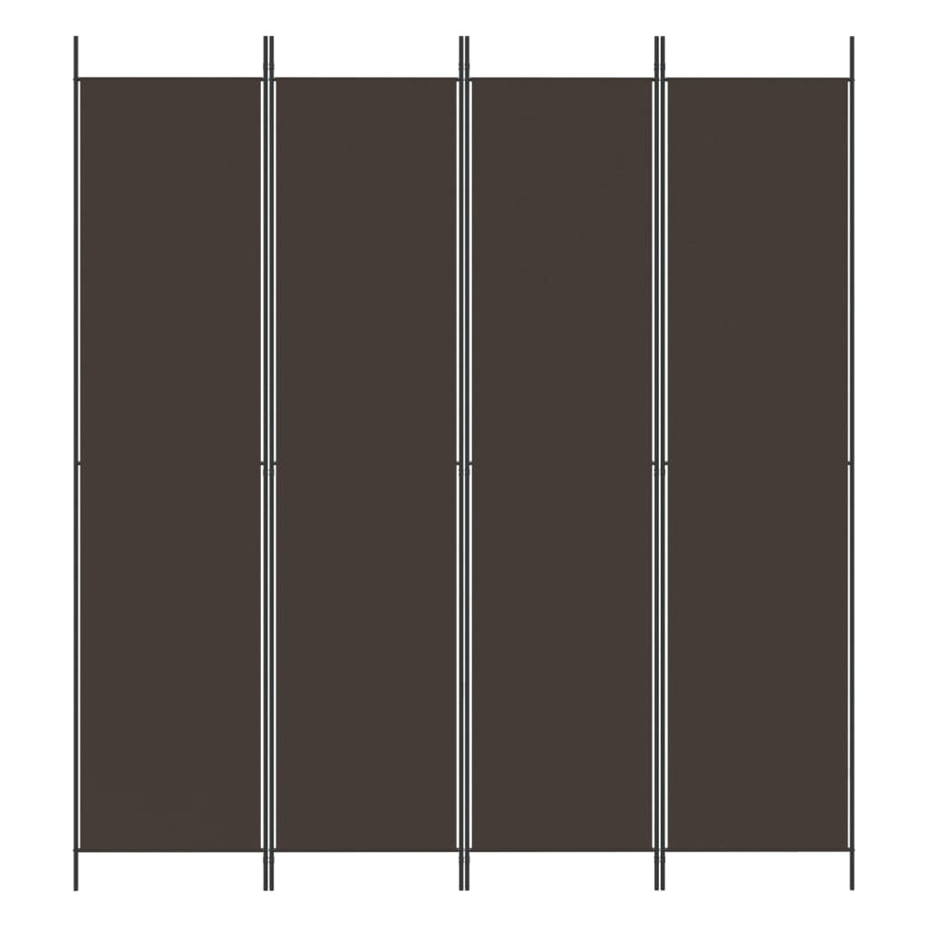 Divisorio a 4 Pannelli Marrone 200x220 cm in Tessuto | homemem39