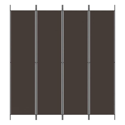 Divisorio a 4 Pannelli Marrone 200x220 cm in Tessuto - homemem39