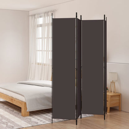 Divisorio a 4 Pannelli Marrone 200x220 cm in Tessuto | homemem39