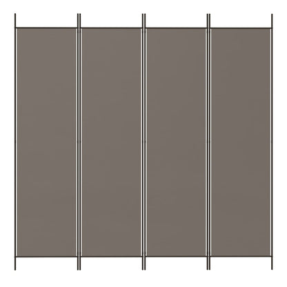 Divisorio a 4 Pannelli Antracite 200x220 cm Tessuto | homemem39