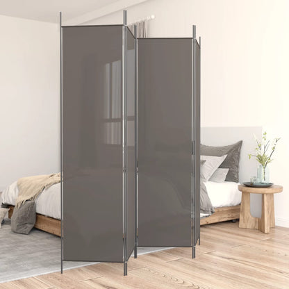 Divisorio a 4 Pannelli Antracite 200x220 cm Tessuto | homemem39