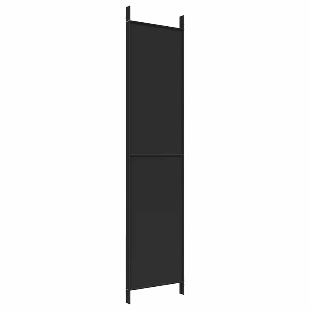 Divisorio a 4 Pannelli Nero 200x220 cm in Tessuto
