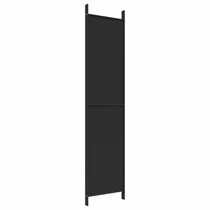Divisorio a 4 Pannelli Nero 200x220 cm in Tessuto