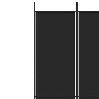 Divisorio a 4 Pannelli Nero 200x220 cm in Tessuto | homemem39