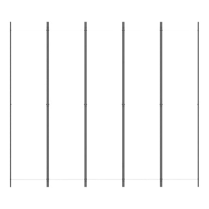 Divisorio a 5 Pannelli Bianco 250x220 cm Tessuto