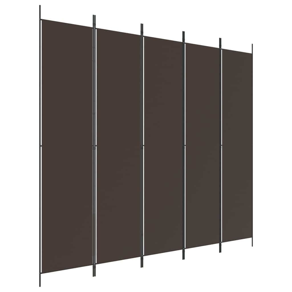 Divisorio a 5 Pannelli Marrone 250x220 cm in Tessuto | homemem39