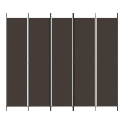 Divisorio a 5 Pannelli Marrone 250x220 cm in Tessuto | homemem39